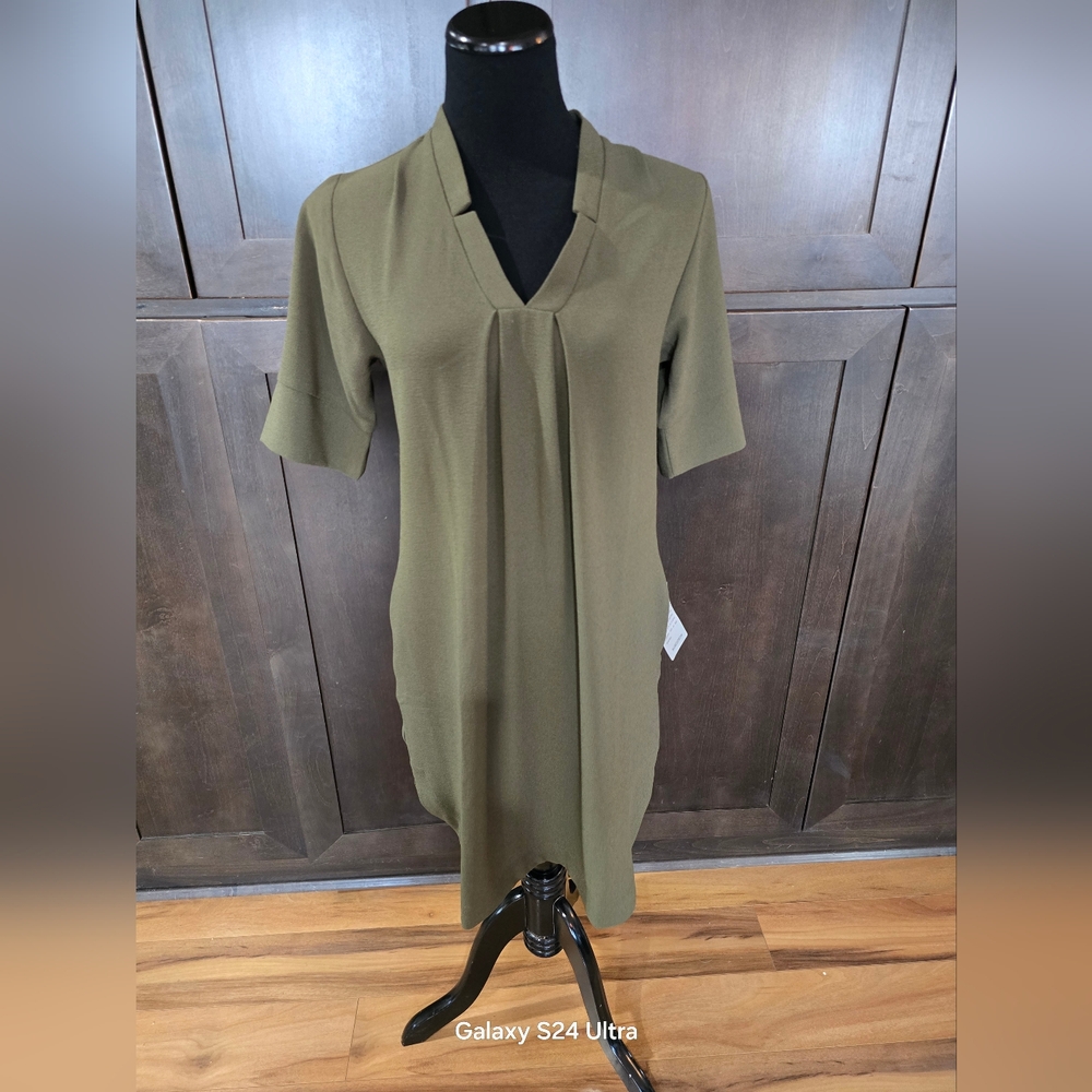 Olive Green Casual Shift Dress